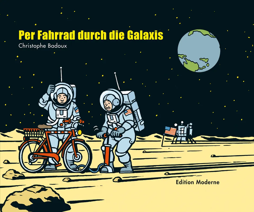 edition-moderne-per-fahrrad-durch-die-galaxis-comic-badoux-buch image 1