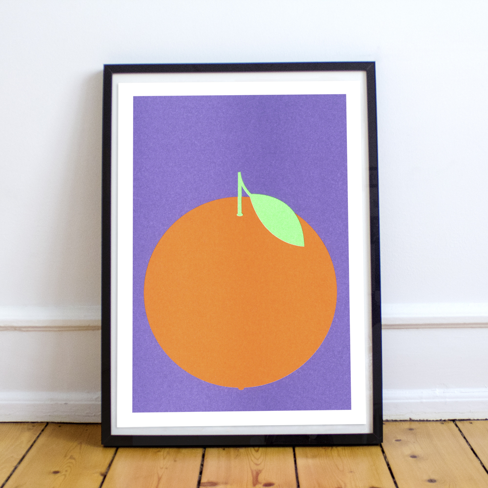 slanted-art-prints-poster-orange-risograph-kunstdruck-design image 1