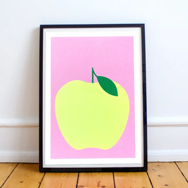 slanted-art-prints-apfel-kunstdruck-risograph-apple image 1