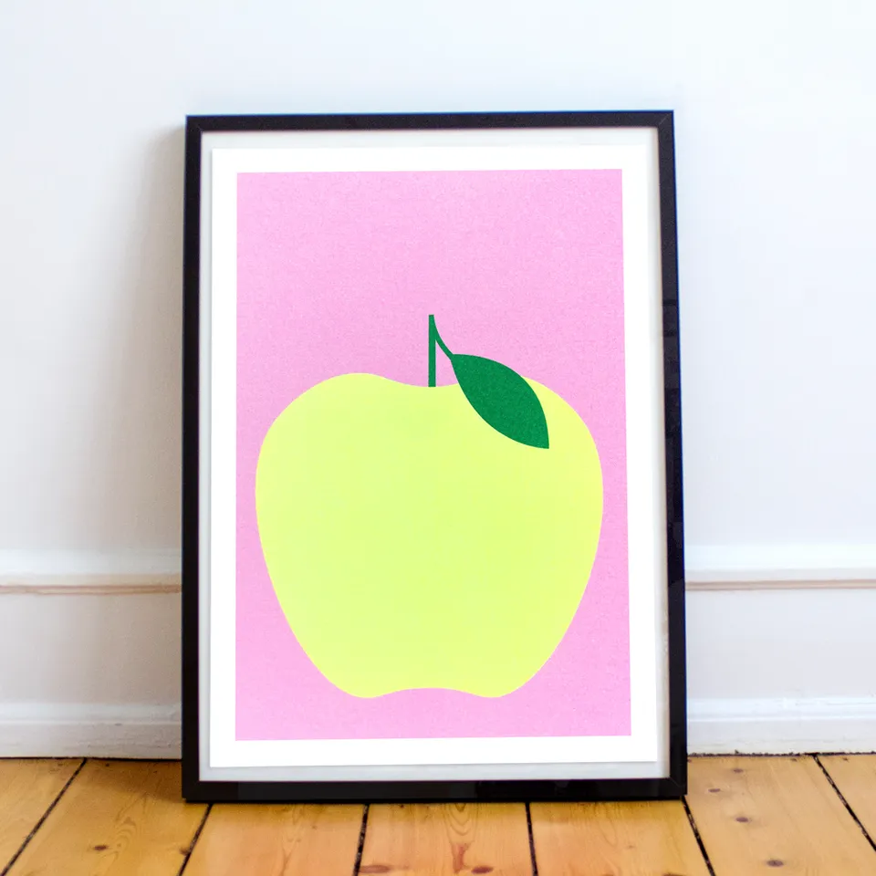 slanted-art-prints-apfel-kunstdruck-risograph-apple image 1