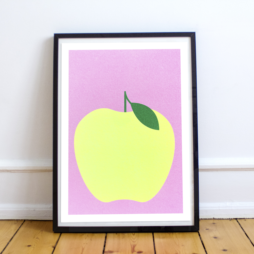 slanted-art-prints-apfel-kunstdruck-risograph-apple image 1