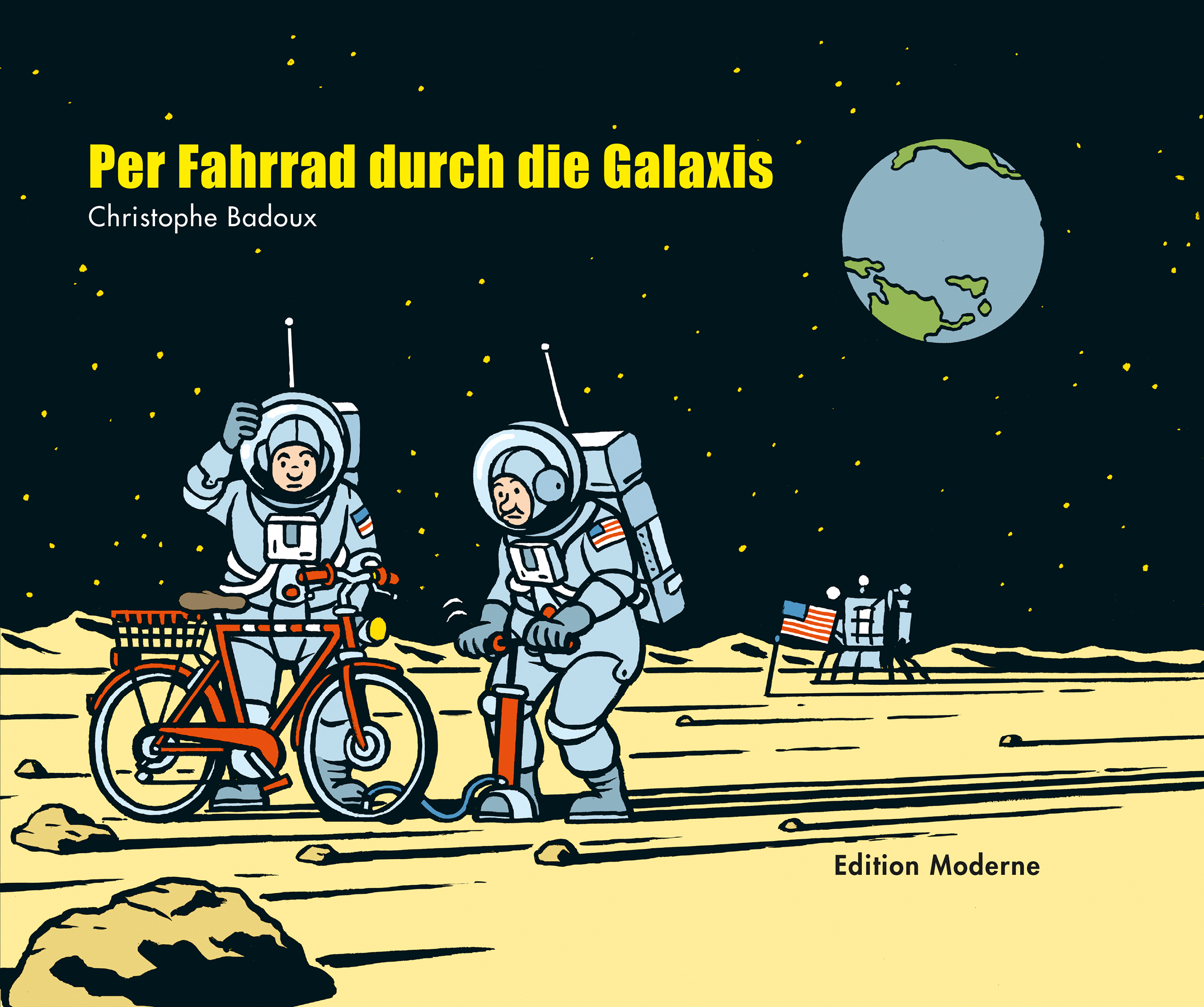 edition-moderne-per-fahrrad-durch-die-galaxis-comic-badoux-buch image 1