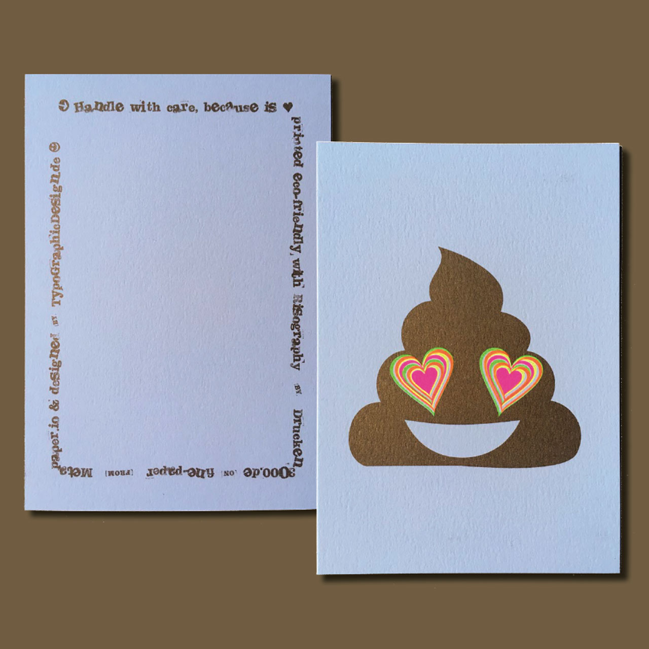 slanted-golden-poo-postkarte-risodruck-neon-heart image 3