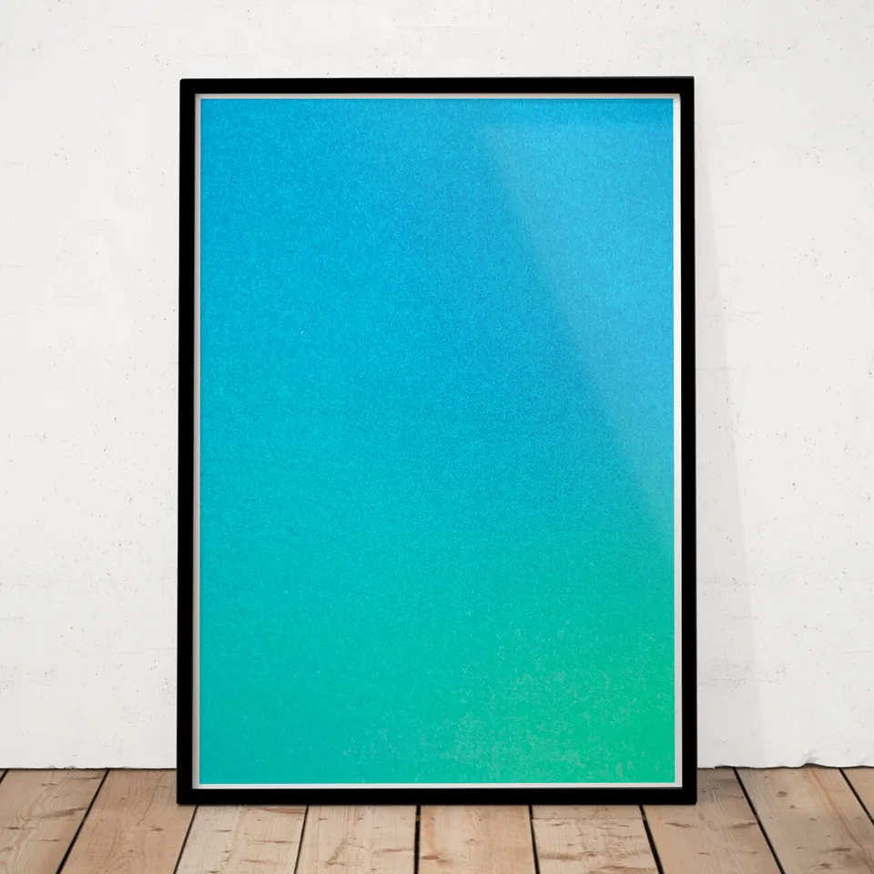 slanted-art-prints-feeling-aqua-kunstdruck-risograph image 1