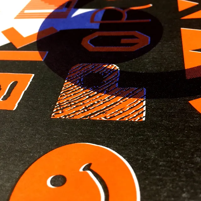 slanted-typo-ping-pong-1-riso-print-poster-misprint-unikat image 1