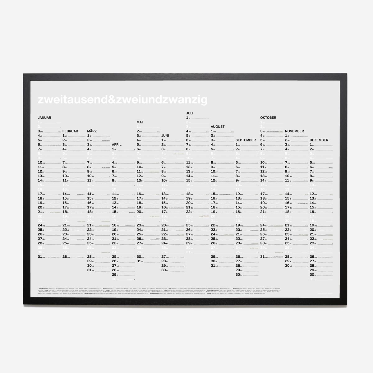 slanted-zweitausend-zweiundzwanzig-wandkalender-a1-2022 image 2