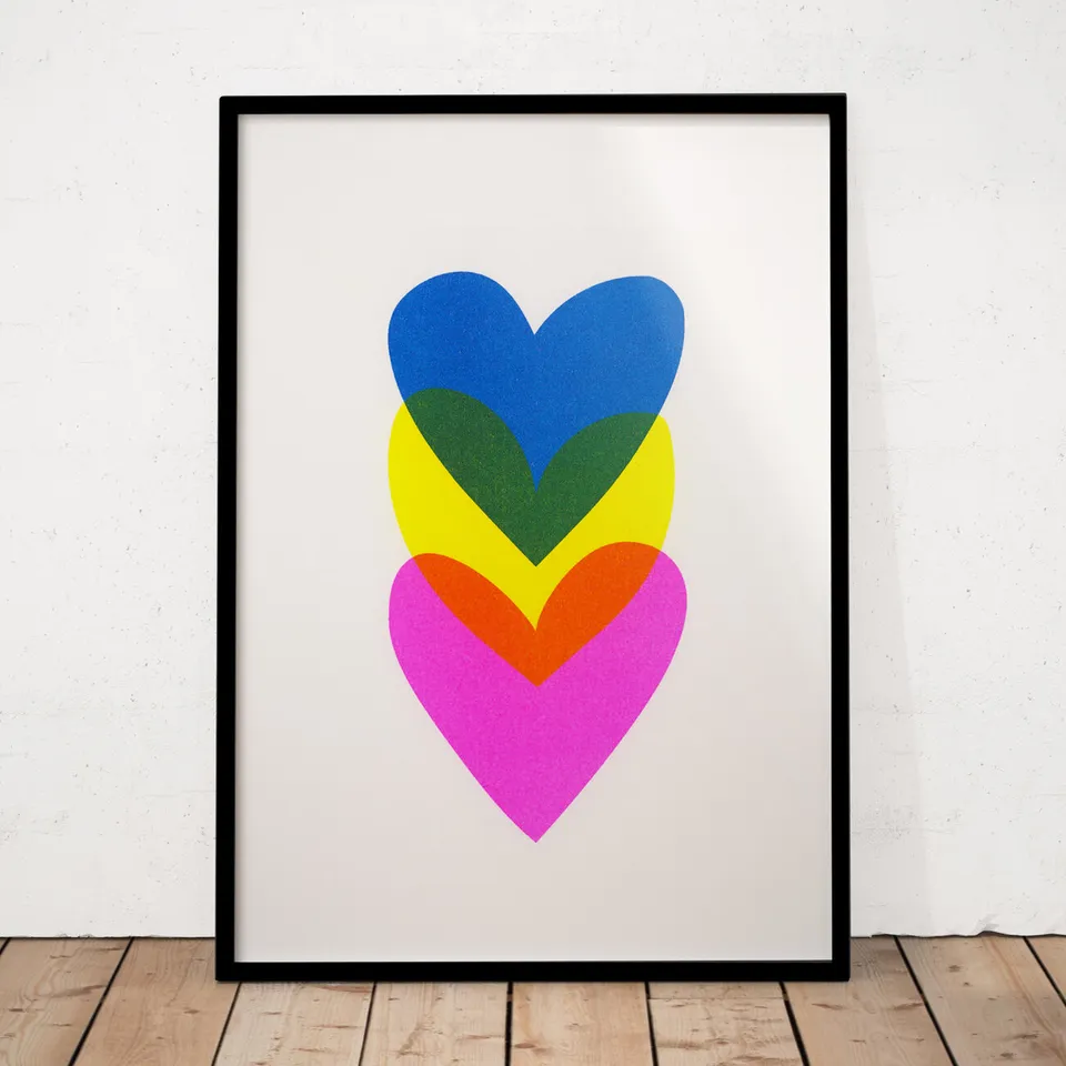 slanted-herzen-risograph-kunstdruck-hearts-motiv image 1