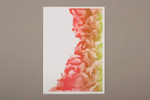 slanted-art-prints-helvetica-julia-marti-riso-kunstdruck image 1